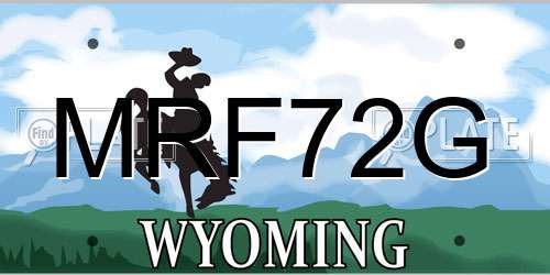 MRF72G Wyoming License Plate