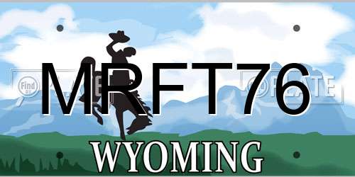 MRFT76 Wyoming License Plate