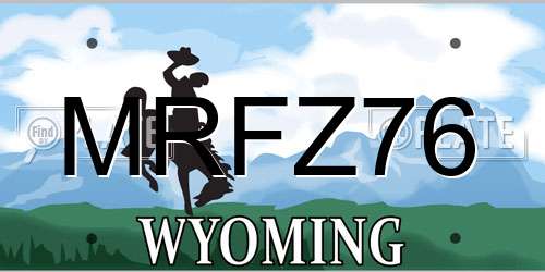 MRFZ76 Wyoming License Plate