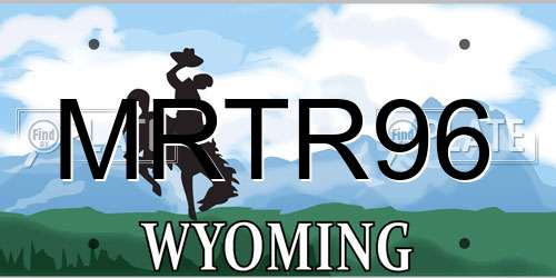 MRTR96 Wyoming License Plate