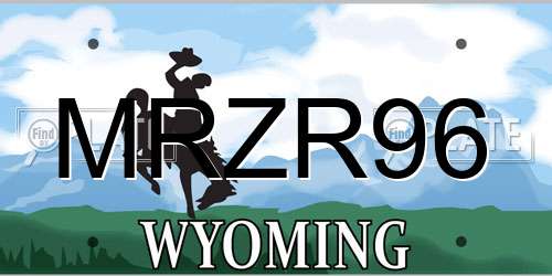 MRZR96 Wyoming License Plate
