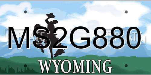 MS2G880 Wyoming License Plate