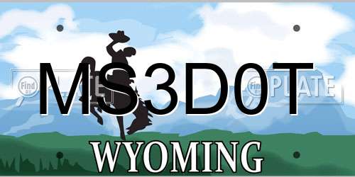 MS3D0T Wyoming License Plate