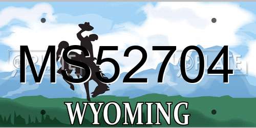 MS52704 Wyoming License Plate