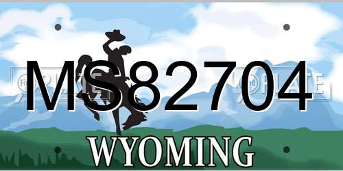 MS82704 Wyoming License Plate