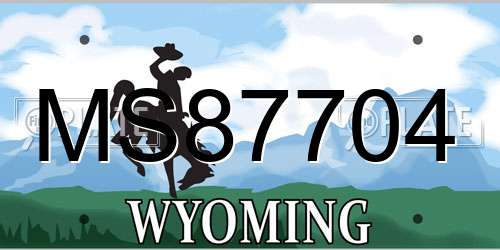MS87704 Wyoming License Plate