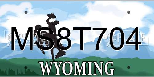 MS8T704 Wyoming License Plate