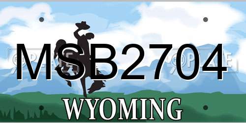 MSB2704 Wyoming License Plate