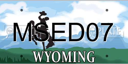 MSED07 Wyoming License Plate