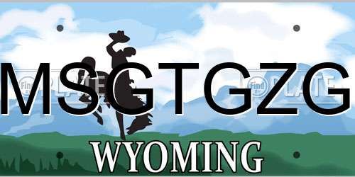 MSGTGZG Wyoming License Plate