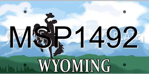 MSP1492 Wyoming License Plate