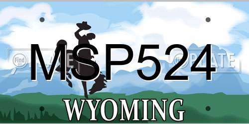 MSP524 Wyoming License Plate