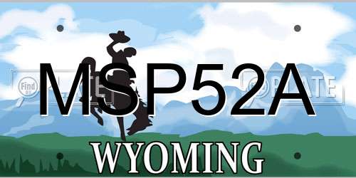 MSP52A Wyoming License Plate
