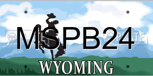 MSPB24 Wyoming License Plate