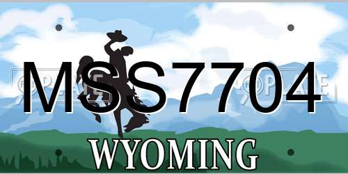 MSS7704 Wyoming License Plate