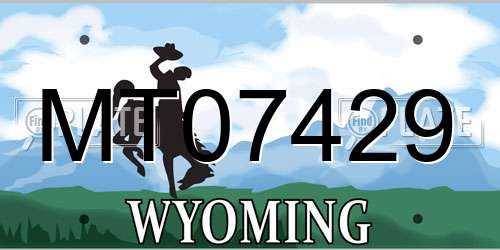 MT07429 Wyoming License Plate