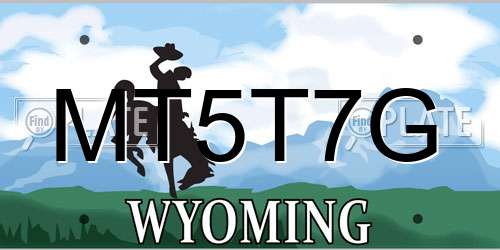 MT5T7G Wyoming License Plate