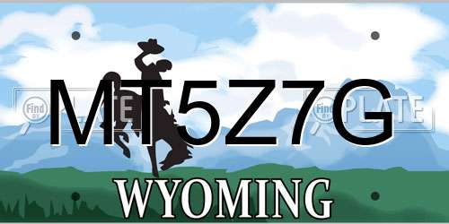 MT5Z7G Wyoming License Plate