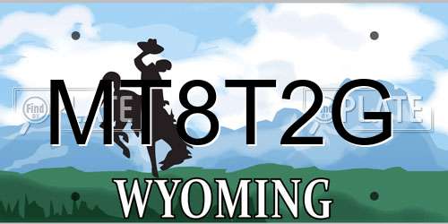 MT8T2G Wyoming License Plate