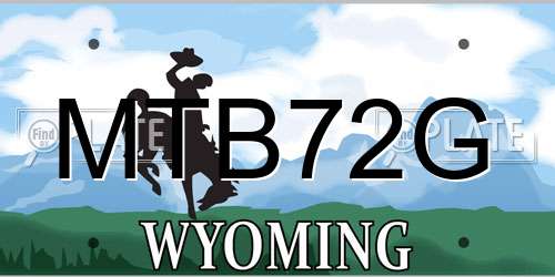 MTB72G Wyoming License Plate