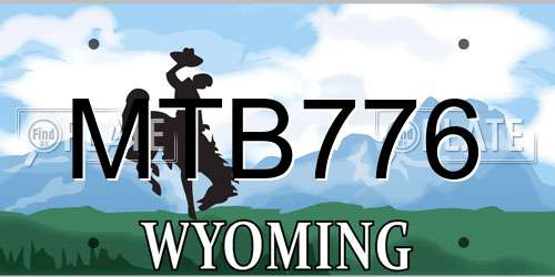 MTB776 Wyoming License Plate