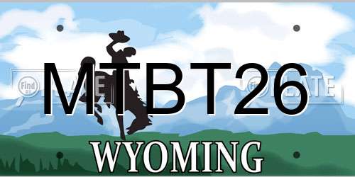 MTBT26 Wyoming License Plate