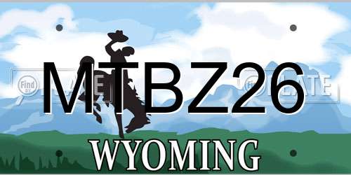 MTBZ26 Wyoming License Plate