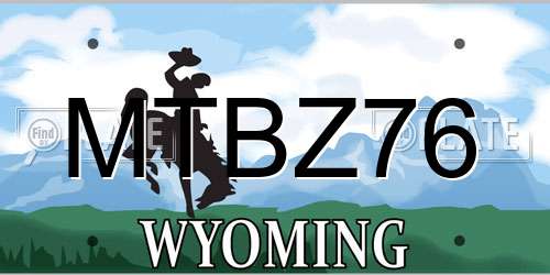 MTBZ76 Wyoming License Plate