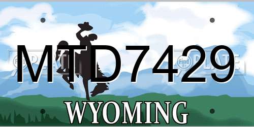 MTD7429 Wyoming License Plate