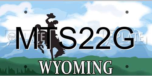 MTS22G Wyoming License Plate
