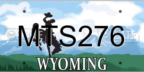 MTS276 Wyoming License Plate
