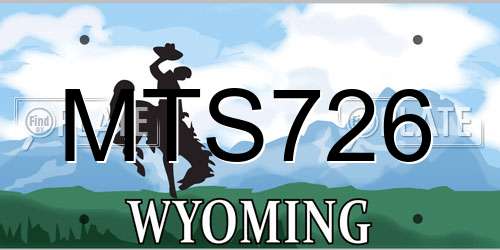 MTS726 Wyoming License Plate