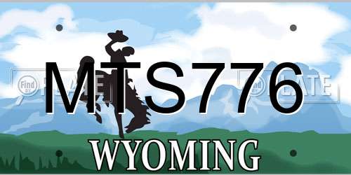 MTS776 Wyoming License Plate