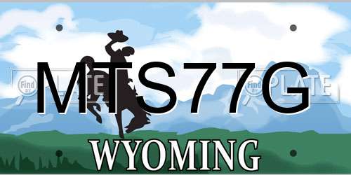 MTS77G Wyoming License Plate