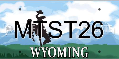 MTST26 Wyoming License Plate