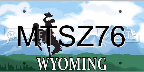MTSZ76 Wyoming License Plate