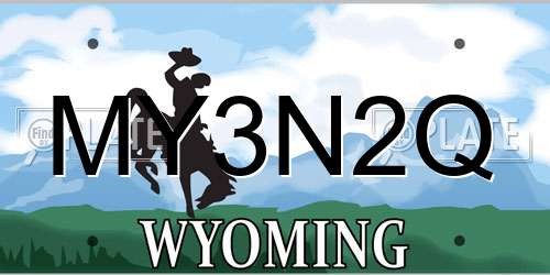 MY3N2Q Wyoming License Plate