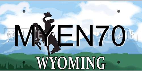 MYEN70 Wyoming License Plate