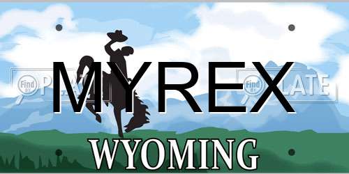 MYREX Wyoming License Plate