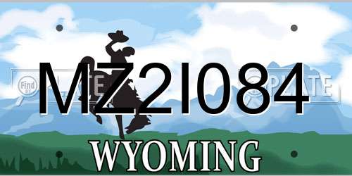 MZ2I084 Wyoming License Plate