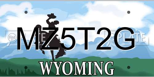 MZ5T2G Wyoming License Plate