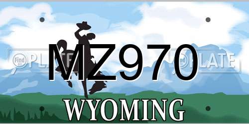 MZ970 Wyoming License Plate