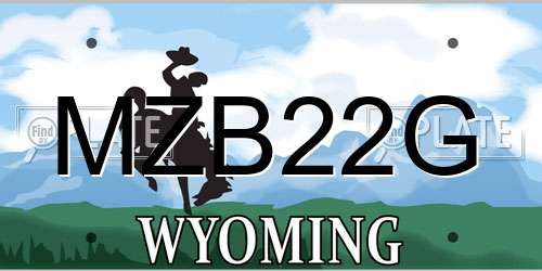 MZB22G Wyoming License Plate