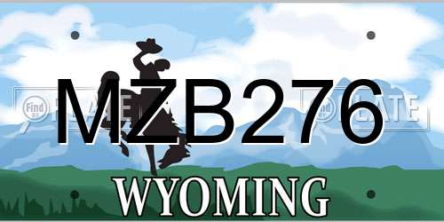 MZB276 Wyoming License Plate