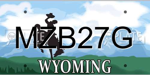 MZB27G Wyoming License Plate