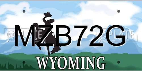 MZB72G Wyoming License Plate