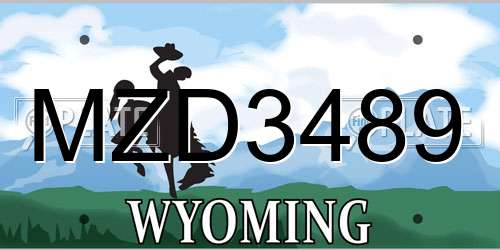 MZD3489 Wyoming License Plate