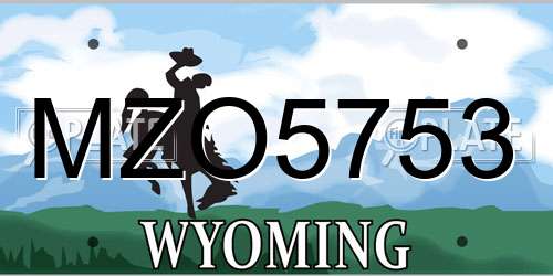 MZO5753 Wyoming License Plate
