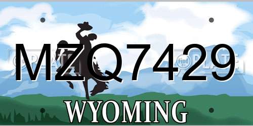 MZQ7429 Wyoming License Plate