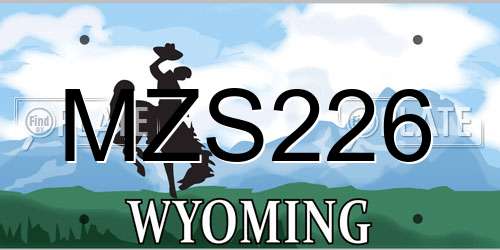 MZS226 Wyoming License Plate